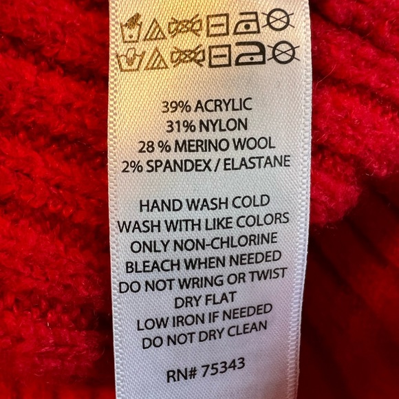 Rachel Zoe Wool Blend Turtleneck Red Sweater Small - Picture 6 of 6